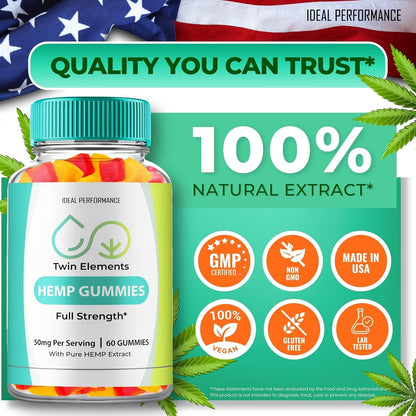 IDEAL PERFORMANCE Twin Elements Gummies, TwinElements Gummies Health and Wellness Support, Twin Elements Advanced Reviews (60 Gummies)