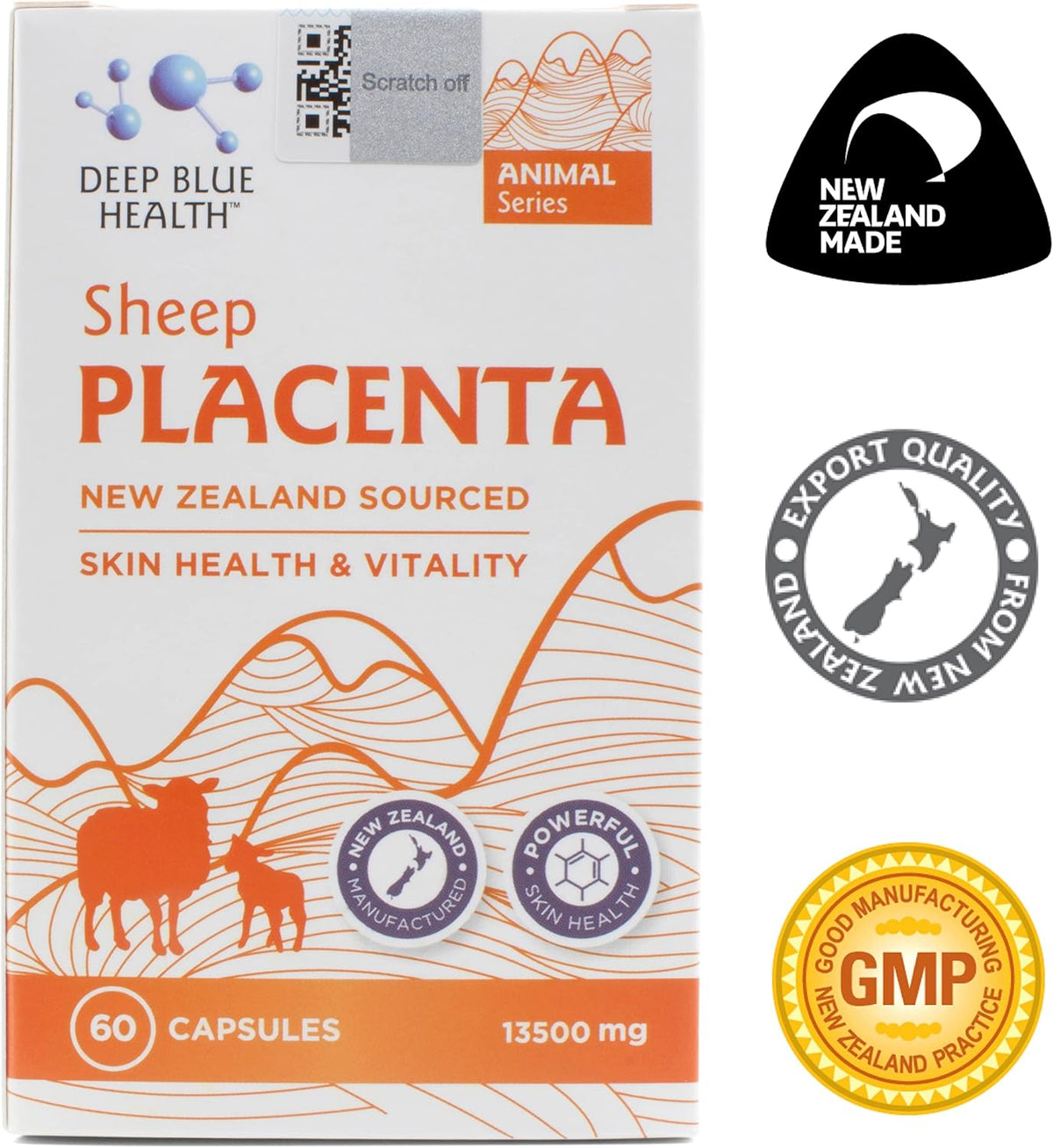 Deep Blue Health New Zealand Sheep Placenta with Grape Seed Extract and Vitamin E - 60 Softgels - görsel 6