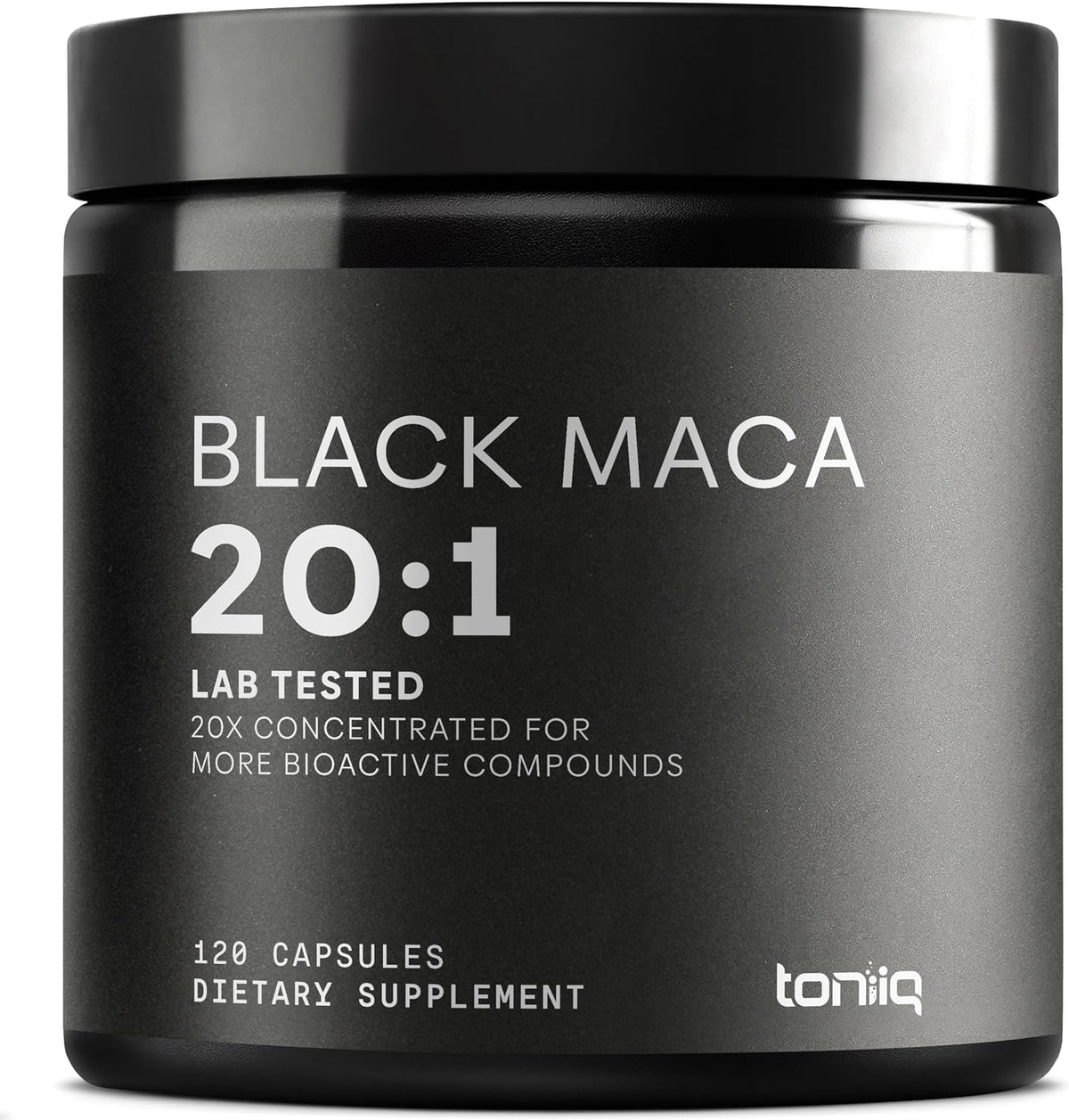 Toniiq Black Maca Root – Ultra High Potency 20:1 Extract – Single Origin, Wildcrafted & Highly Concentrated – Third-Party Lab Tested – 120 Capsules - görsel 1