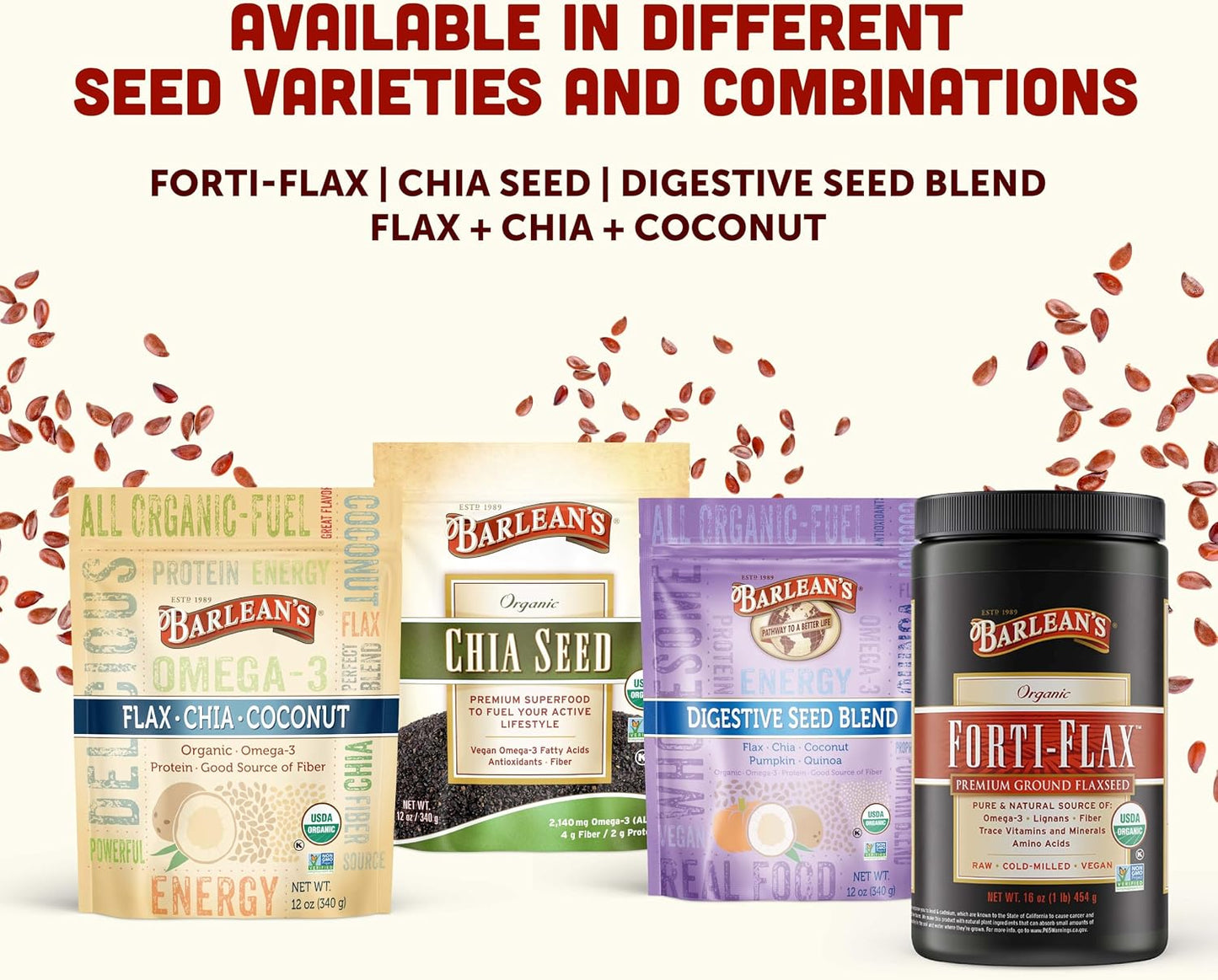 Barlean's Forti-Flax Organic Flaxseed 2 Pack, Ground Whole Raw Seeds, Omega 3 Seed Fibre Supplement with Lignans, Vegan, 2 x 454g - görsel 7