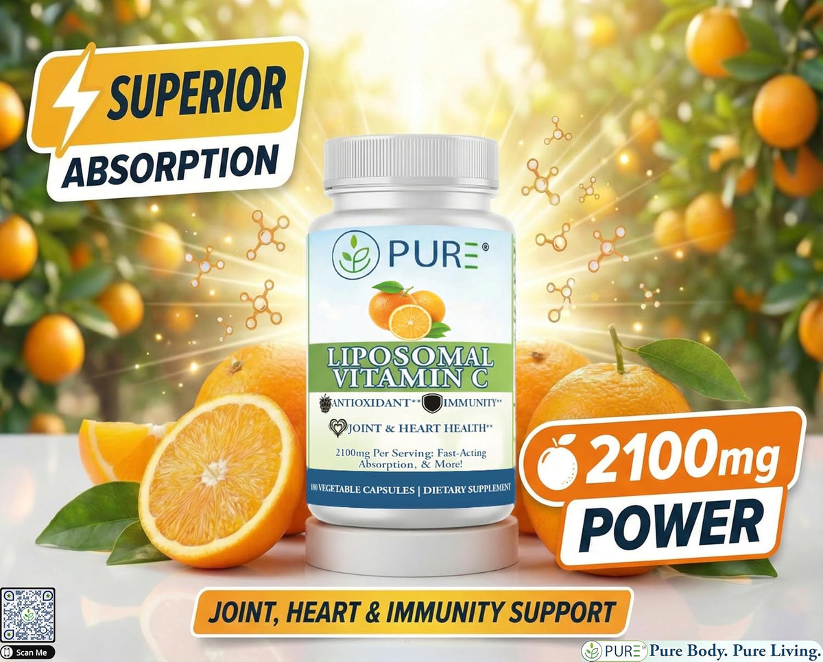 PURE Liposomal Vitamin C 2100mg – 180 Capsules (60 Servings) - görsel 2