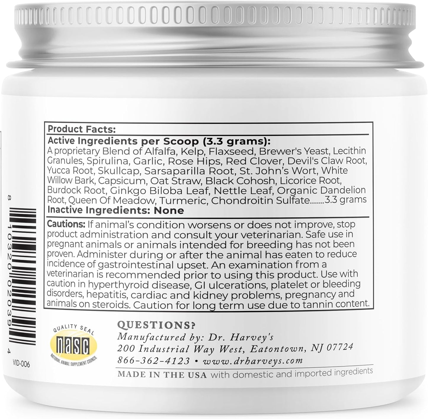 Dr. Harvey's Ortho-Flex Herbal Hip and Joint Supplement for Dogs (198 g) - görsel 7