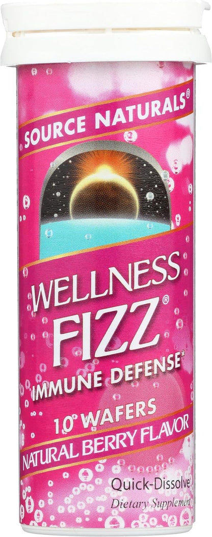 Source Naturals Wellness Fizz, Natural Berry Flavour - 10 Wafers