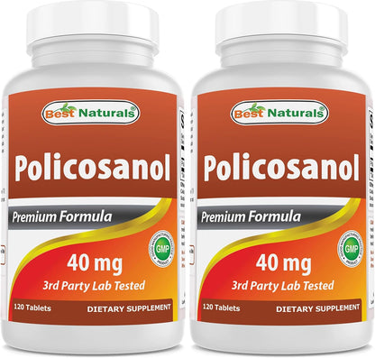 Best Naturals Policosanol 40mg, 120 Tablets - Supports Cardiovascular Health