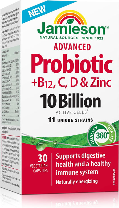 Advanced Probiotic + Vitamins B12, C, D, & Zinc