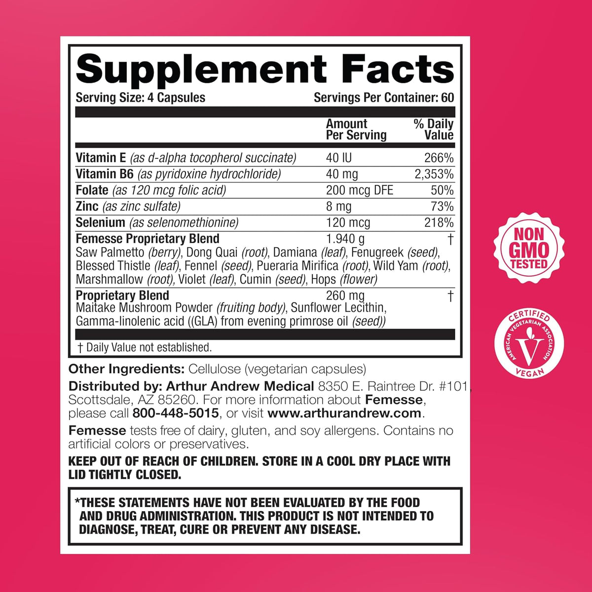 Arthur Andrew Medical Femesse – Breast & – Evening Primrose Oil: Rich in gamma-linolenic acid (GLA), a fatty acid – Image 2