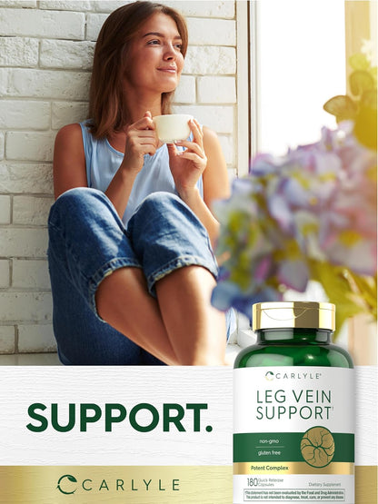 Carlyle Leg Vein Supplement | 180 Capsules | Supports Normal Vein Function