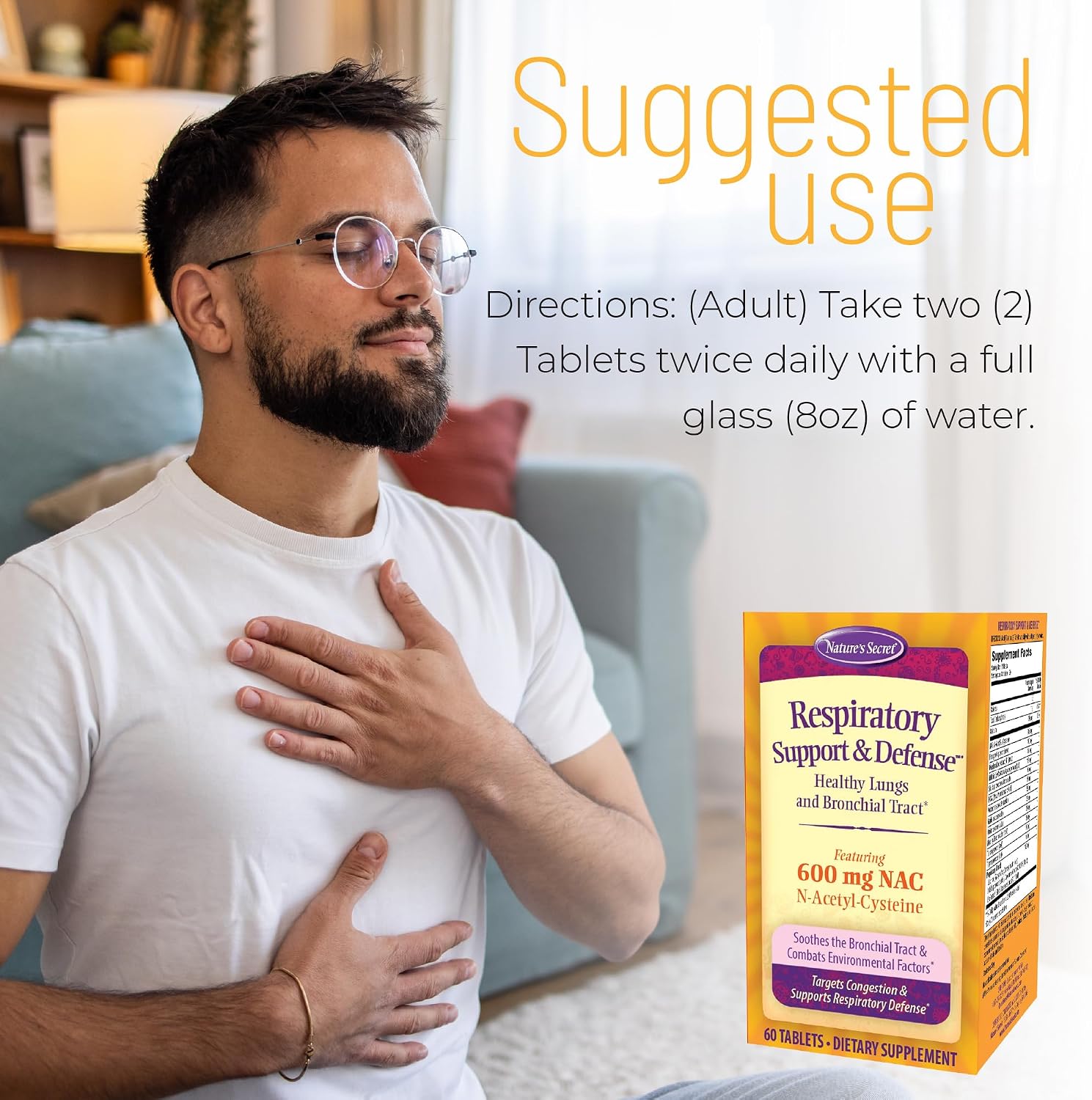 Nature's Secret Respiratory Support & Defence Tablets, 60 Tablets - görsel 4