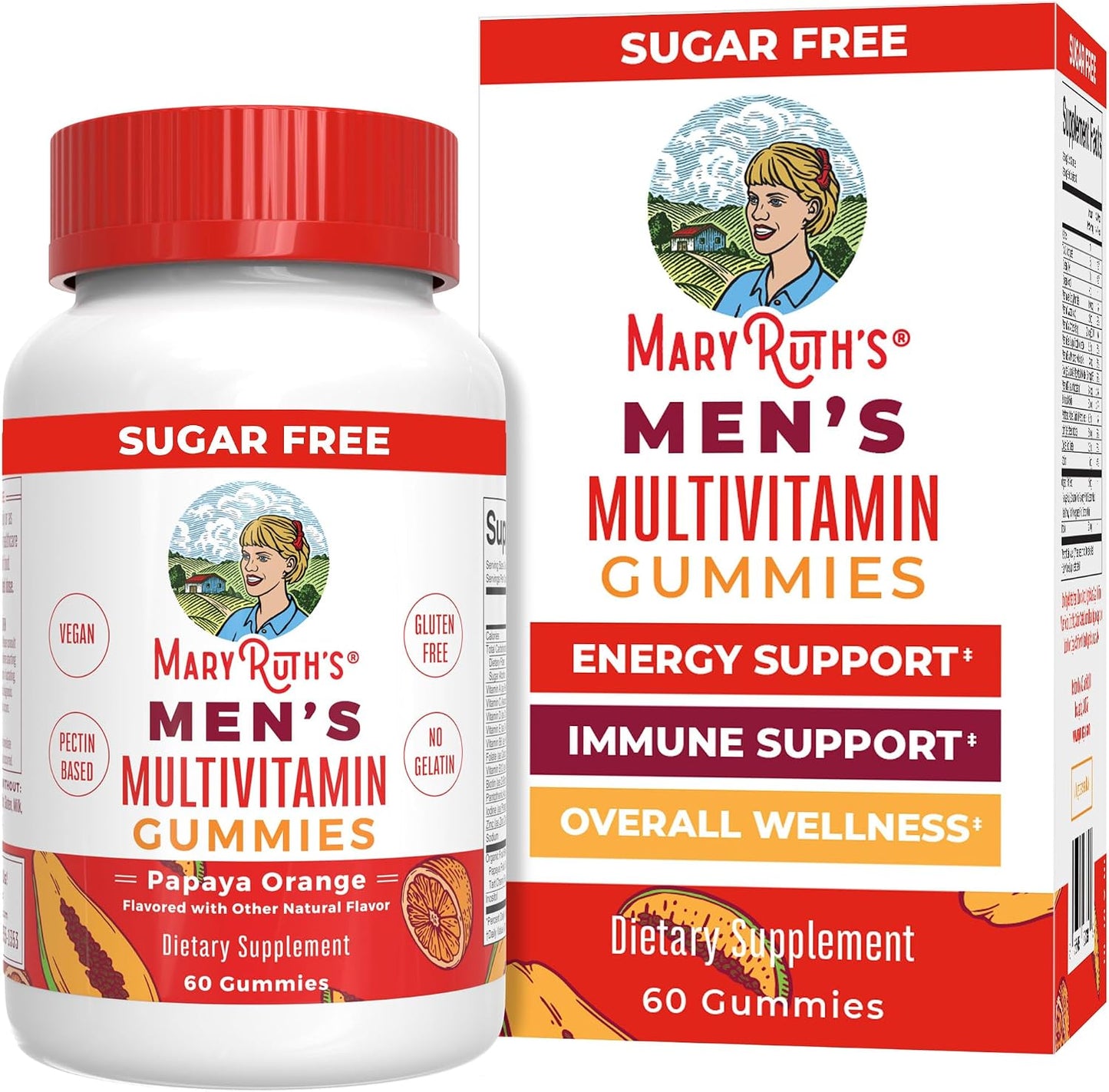 MaryRuth's Multivitamin Gummies for Men - Vegan, Non-GM, Gluten-Free and Sugar-Free - 60 Gummies - görsel 1