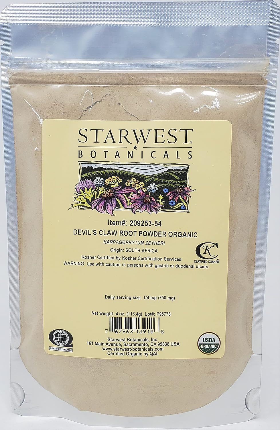 Devil's Claw Root Powder, Organic (4 oz) - görsel 1