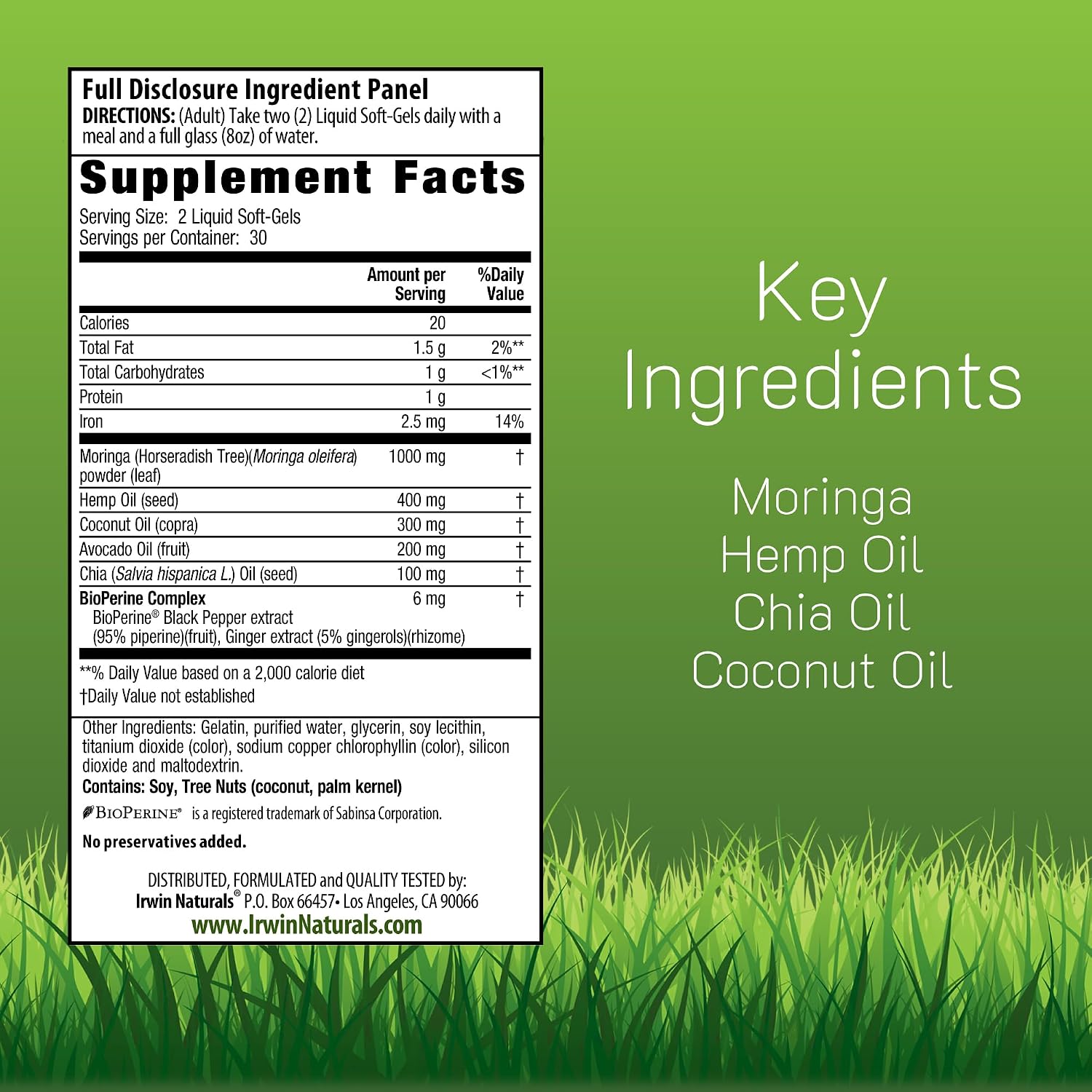 Irwin Naturals Mighty Moringa – 60 Liquid Soft-Gels – Whole-Plant Superfood & Daily Nutrient Concentrate - görsel 2
