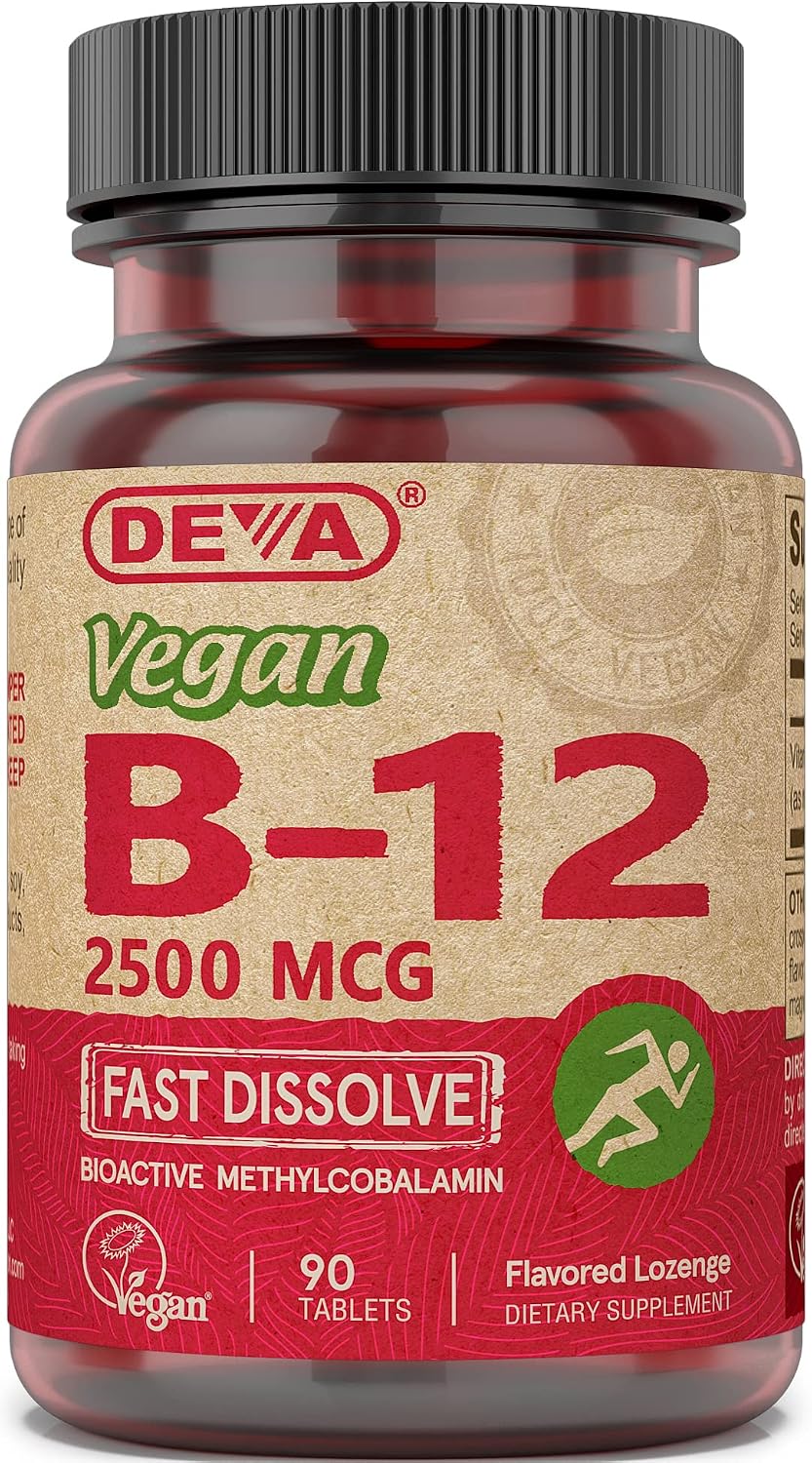 DEVA Vegan B-12 2500 mcg Fast Dissolve Sublingual Tablets, 90 Tablets (Pack of 2) - görsel 6