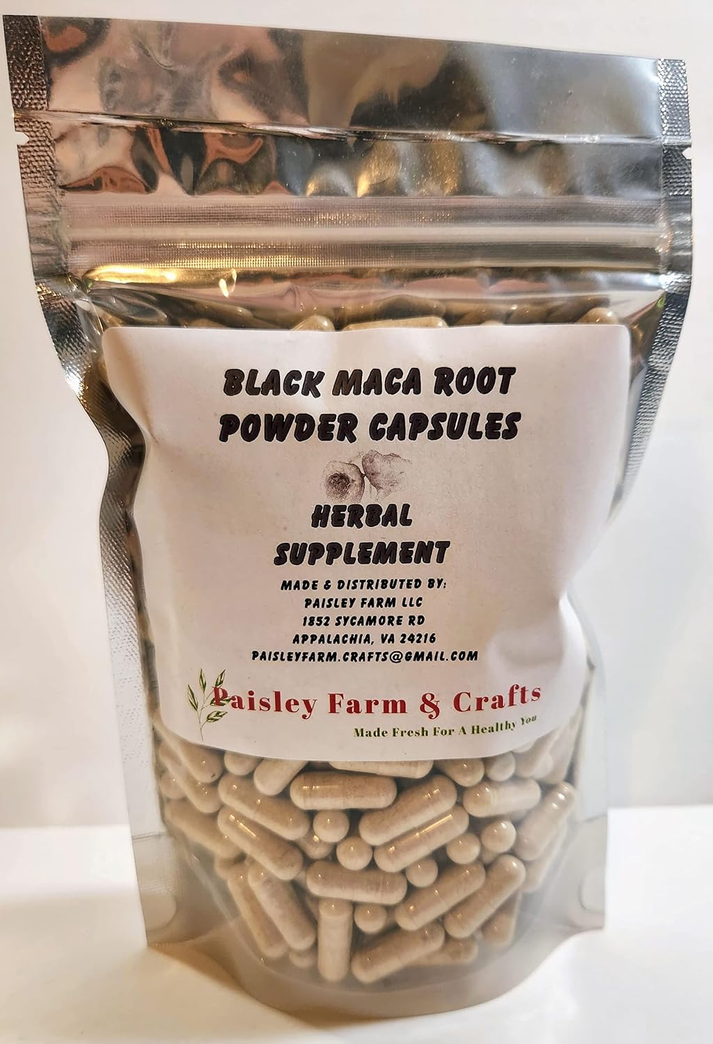 Black Maca Capsules 300 Pack - Pure Herbal Supplement - görsel 1