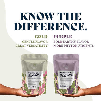 Organic Purple Sea Moss Raw - Makes 2.1 L of Sea Moss Gel, Rich in Phytonutrients & Minerals, Certified Non-GMO, Wildcrafted Superfood - 100 g Bag