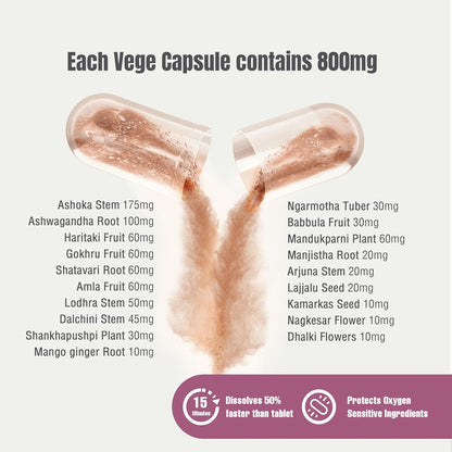 Herbsforever Femivita Capsules - Women's Health Supplement with Ayurvedic Herbs - 90 Vegetarian Capsules