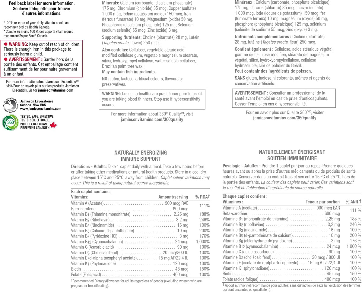 Jamieson 100% Complete Multivitamin for Adults, Supports Energy, Immunity & Overall Health - görsel 5