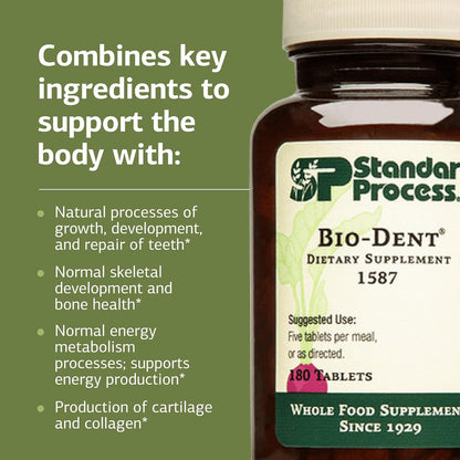 Standard Process Bio-Dent – Supports Bone and Muscle Health – Whole Food Supplement – 180 Tablets