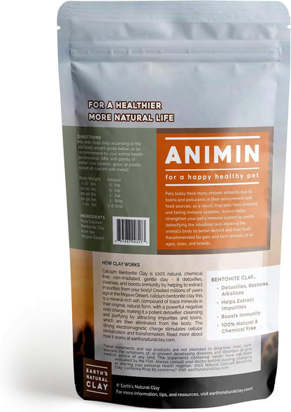 Earth's Living Animin Calcium Bentonite Clay for Pets - 368 g