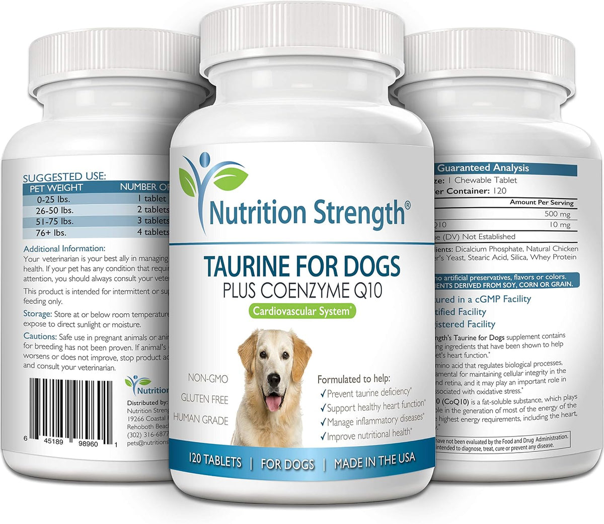 Nutrition Strength Taurine for Dogs with Coenzyme Q10, 120 Chewable Tablets - görsel 4