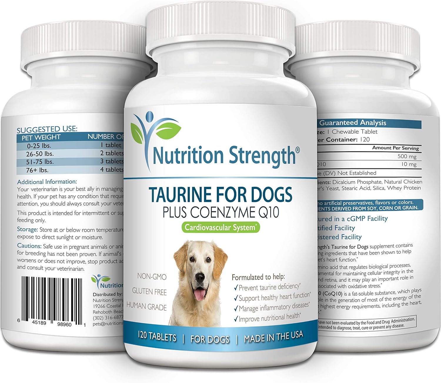 Nutrition Strength Taurine for Dogs with Coenzyme Q10, 120 Chewable Tablets - görsel 4