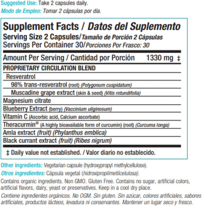 Stemflo Natural Stem Cell Support Supplement, Super-Antioxidants, Cardiovascular & Blood Pressure Support, 60 Capsules (2 Pack)