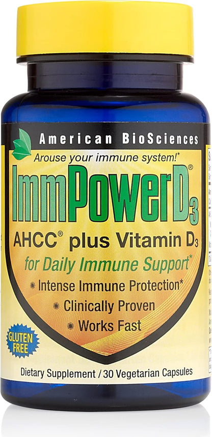 American BioSciences ImmpowerD3 AHCC + Vitamin D3, 30 Capsules
