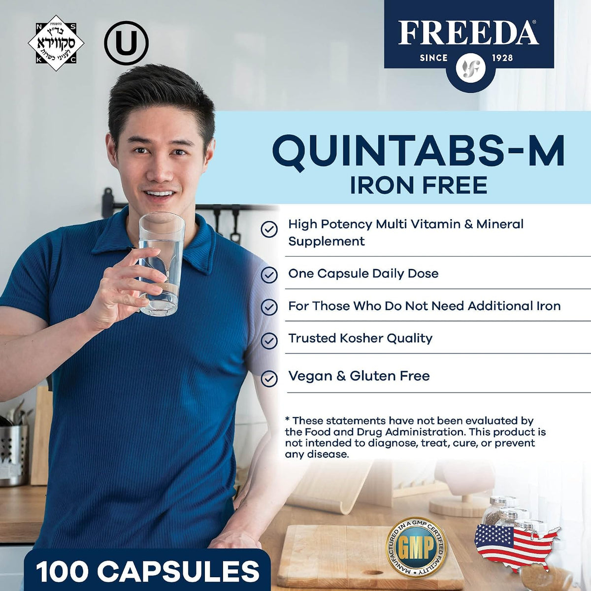 FREEDA One Daily Multivitamin Without Iron – 100 Capsules - görsel 2