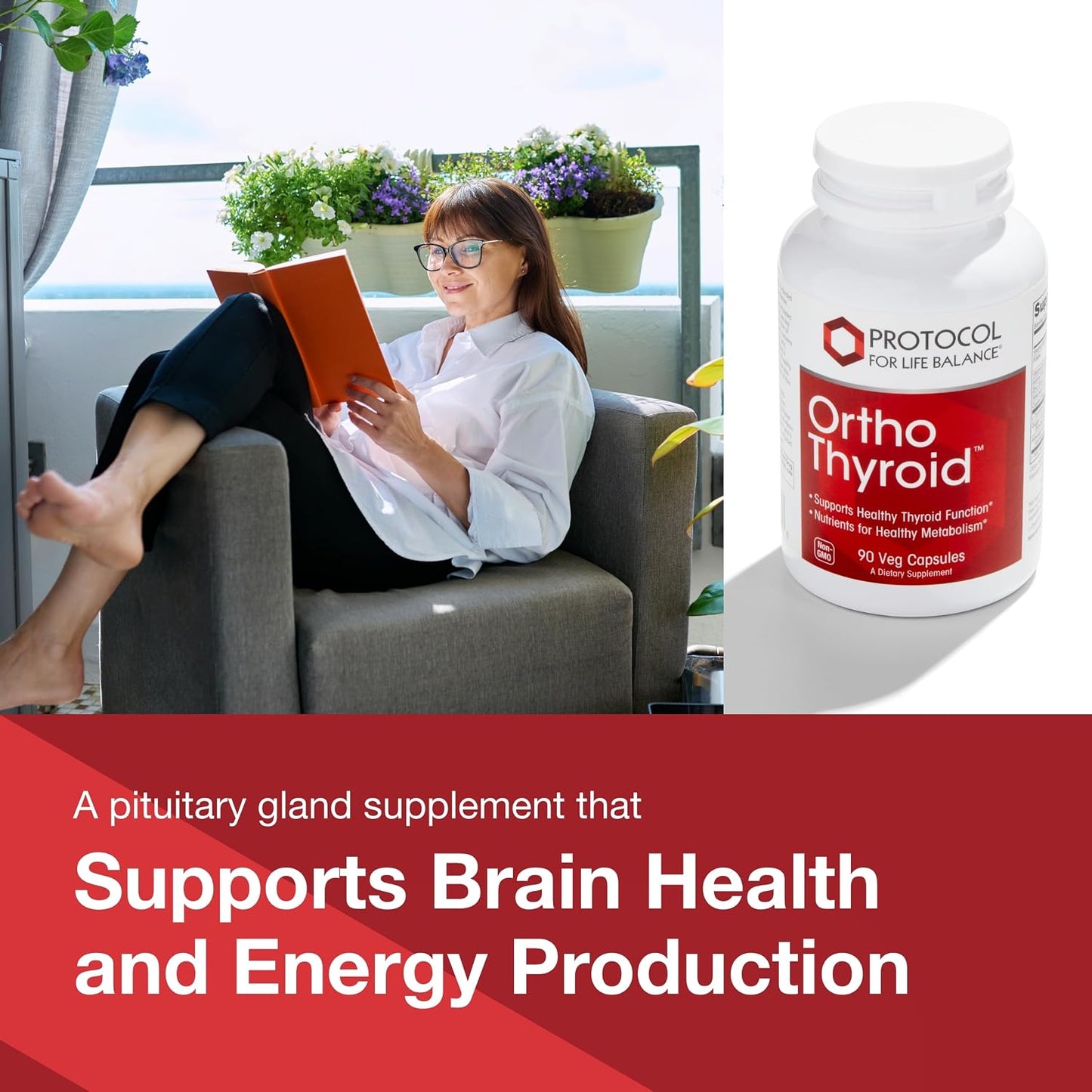 PROTOCOL FOR LIFE BALANCE Ortho Thyroid - Contributes to Normal Thyroid Function - with Ashwagandha, Zinc & Selenium - Non-GMO & Kosher - 90 Vegan Capsules - görsel 3