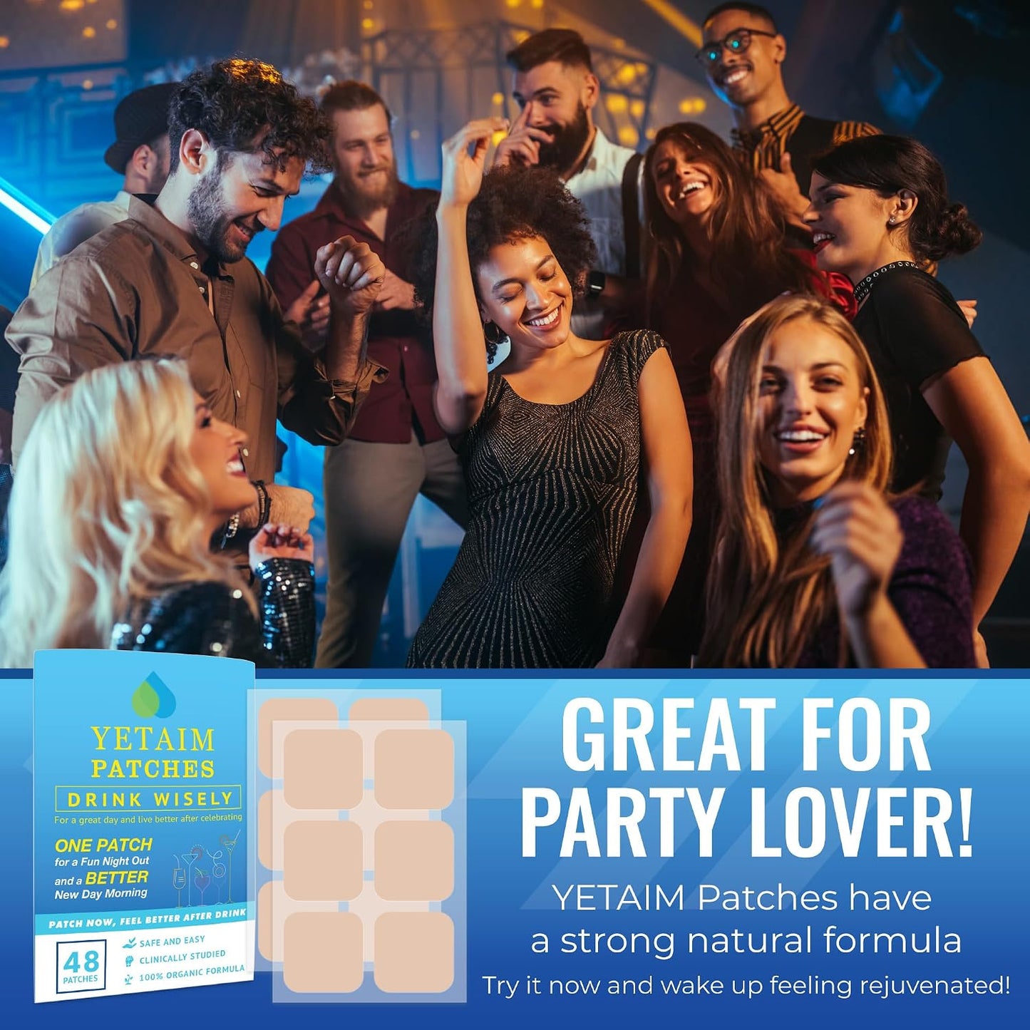 YETAIM Recovery Patches, 48 Pack, Energy Boost & Fast Recovery – Clear Blue - görsel 5