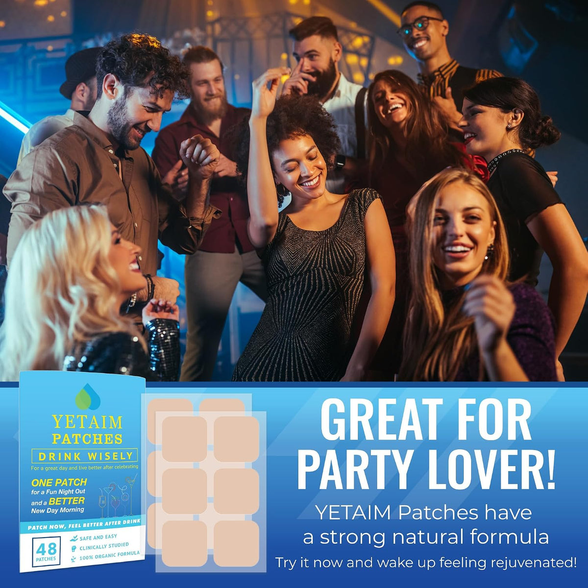 YETAIM Recovery Patches, 48 Pack, Energy Boost & Fast Recovery – Clear Blue - görsel 5