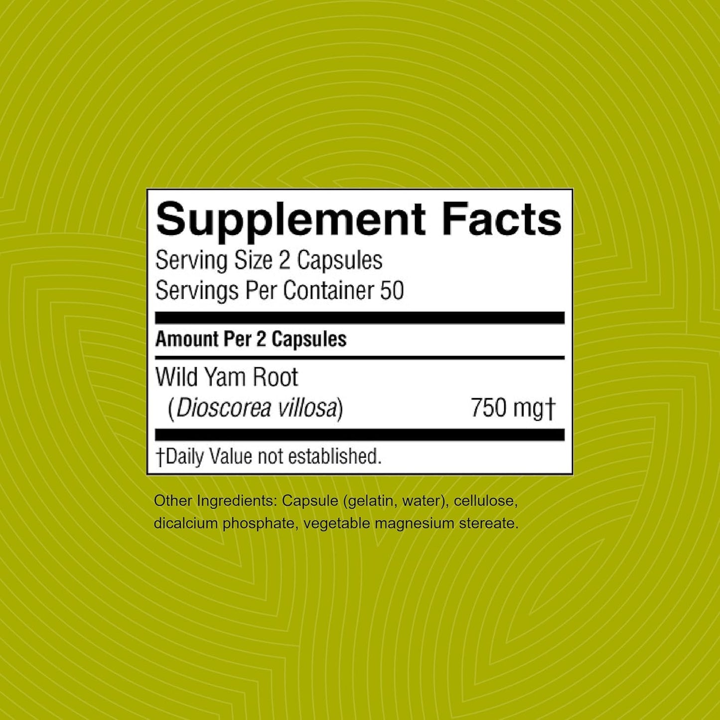 Nature's Sunshine Wild Yam Capsules – Herbal Glandular Support, 100 Capsules - görsel 3