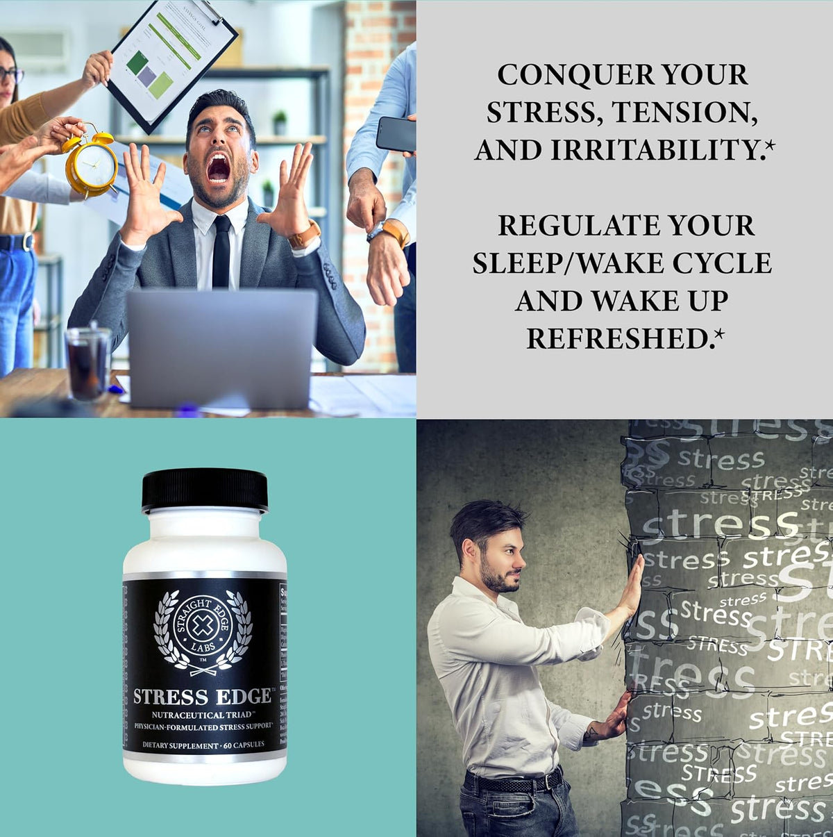Stress Edge Stress Relief Supplement – Natural Mood Enhancer by Straight Edge Labs - görsel 8