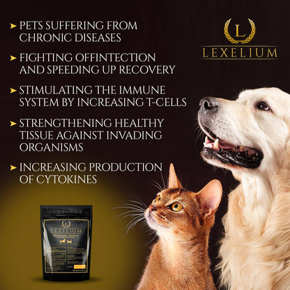 Lexelium Immune Support for Cats and Dogs - Natural Immunity Supplement Powder - 200g