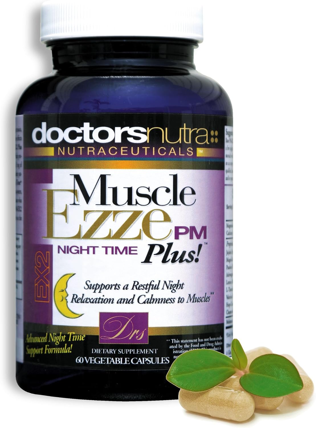 Muscle Ezze PM Plus Night Time Capsules - Night-time Supplement with Magnesium, Calcium & Herbs - 60 Capsules - görsel 1