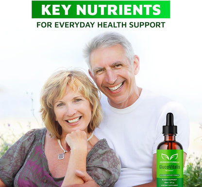GlucoVitalis Drops (2-Pack) - Liquid Supplement, All-Natural Advanced Formula, 2-Month Supply