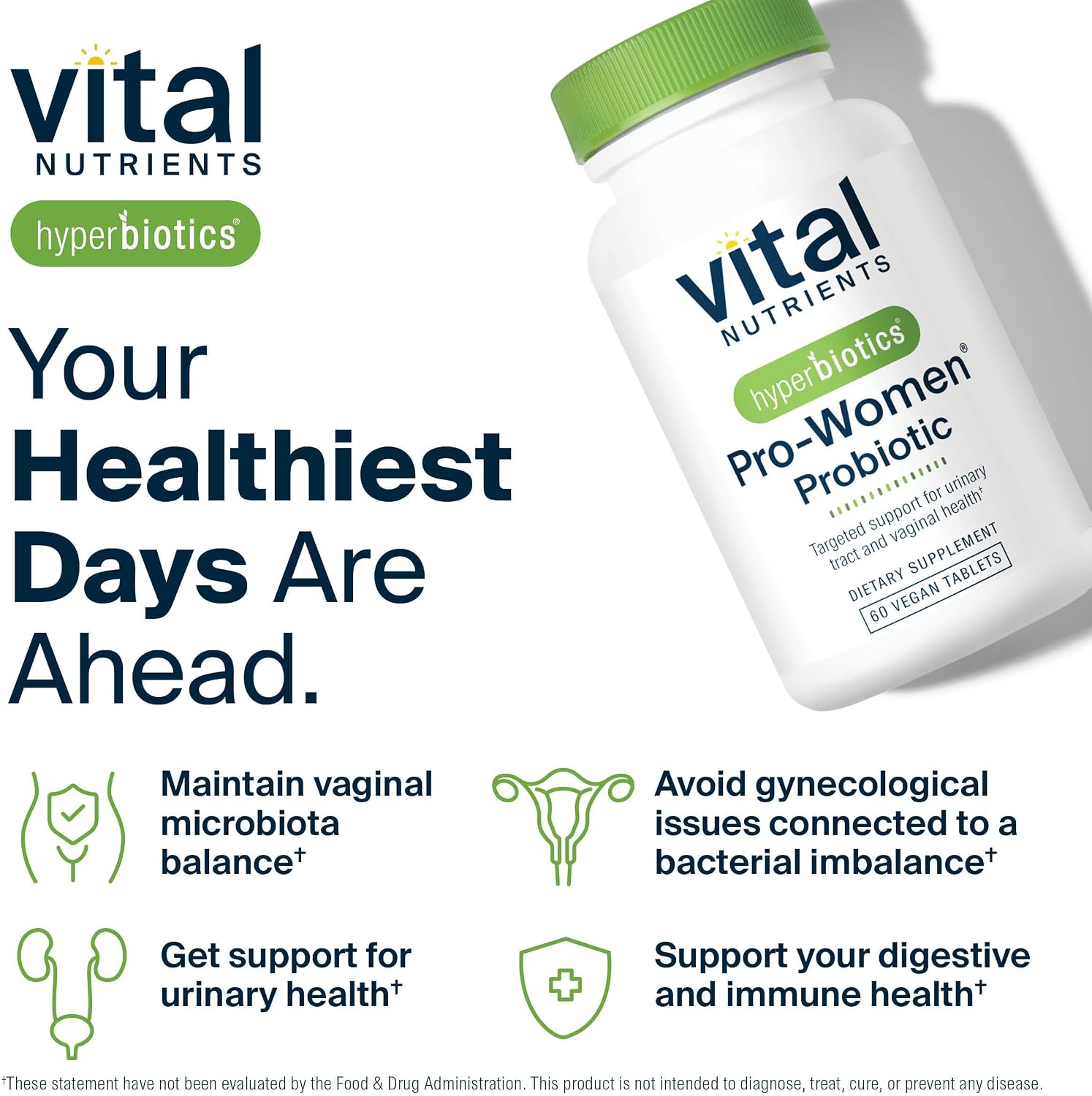 Hyperbiotics Pro Women Probiotic – 6 Targeted Strains for Vaginal & Urinary Health – 60 Vegan Tablets - görsel 6