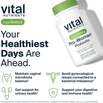 Hyperbiotics Pro Women Probiotic – 6 Targeted Strains for Vaginal & Urinary Health – 60 Vegan Tablets