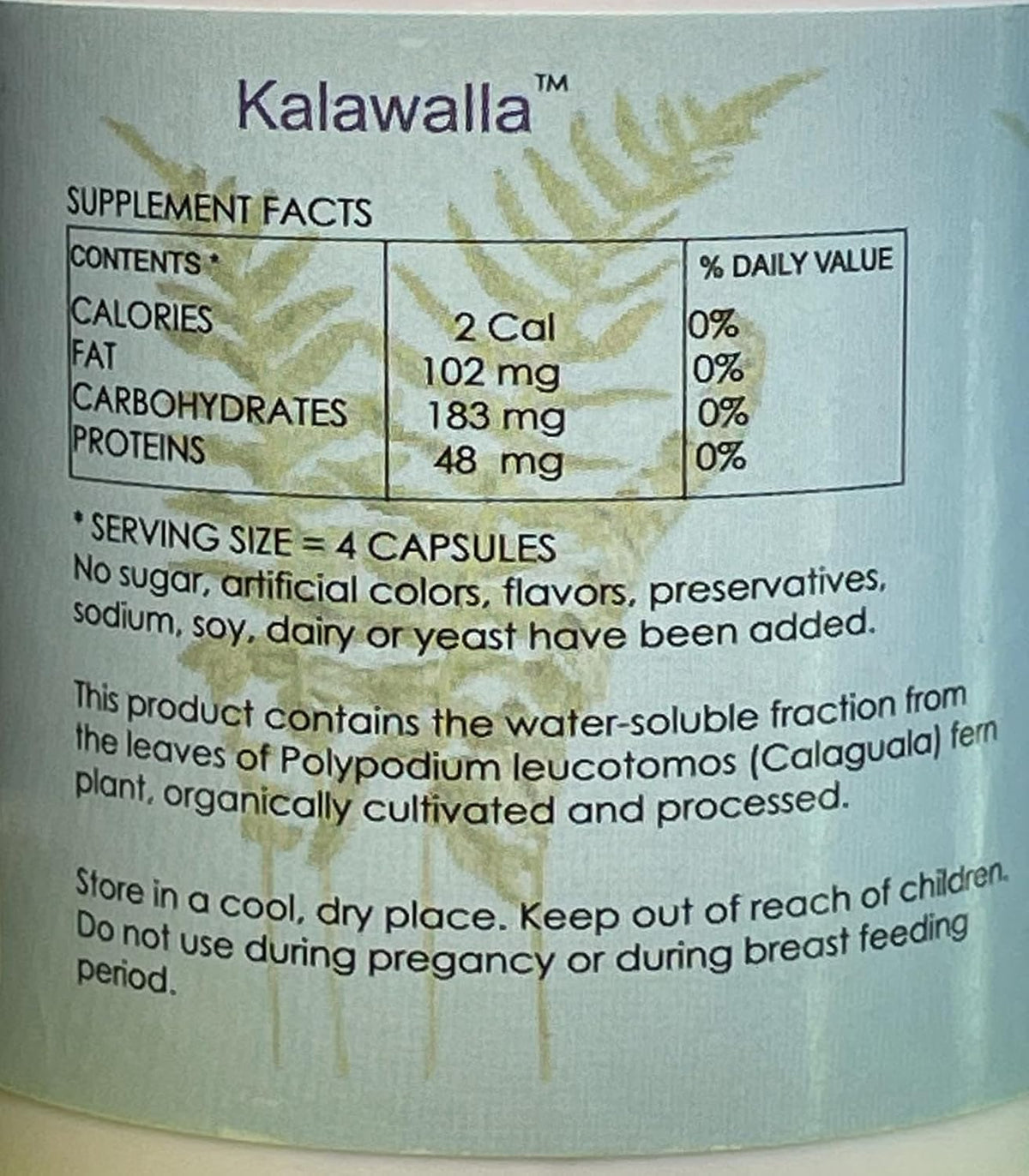 Kalawalla Organic Hope High Potency Polypodium Leucotomos Immune Support - görsel 3