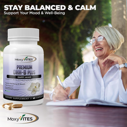 MoxyVites DHH-B Food Supplement – Bioactive Honokiol Magnolia Bark Extract for Cellular Health | Organic Ashwagandha & Herbs | 60 Vegan Capsules