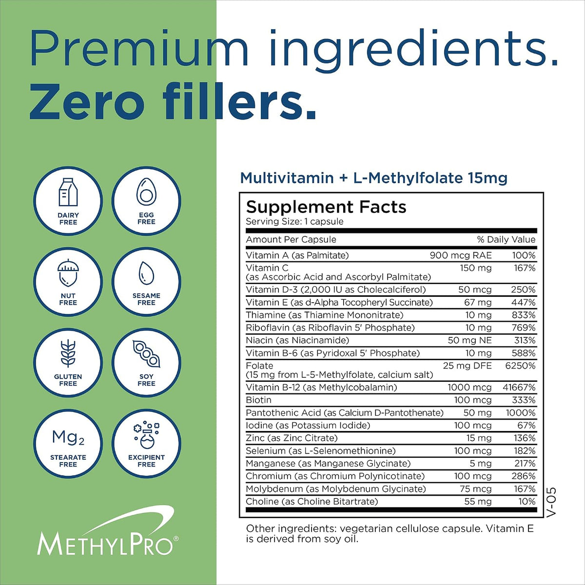 MethylPro Multivitamin + L-Methylfolate 15 mg – Active Folate Support – 30 Capsules - görsel 6