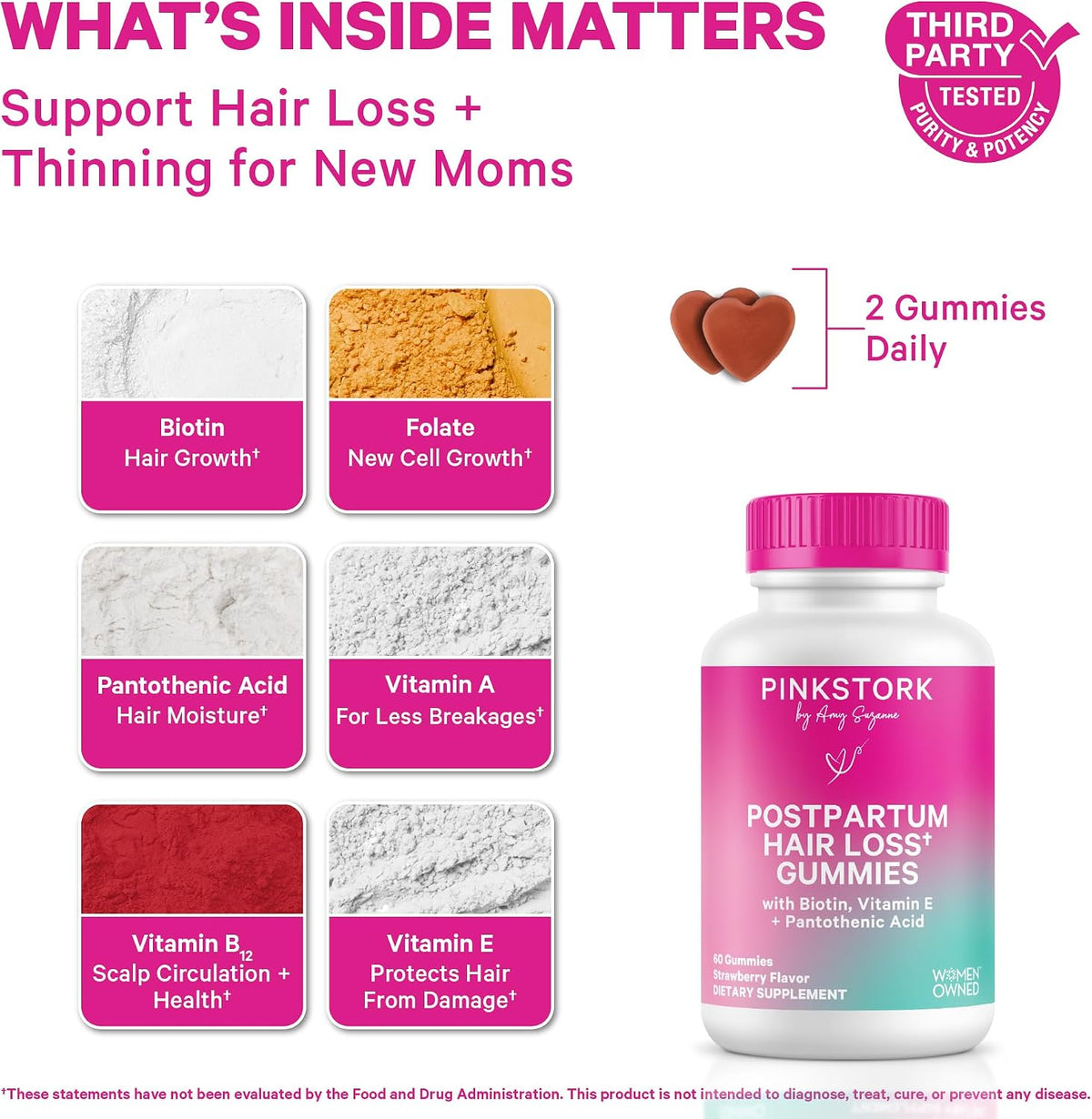 Pink Stork Postpartum Hair Loss Gummies - görsel 2