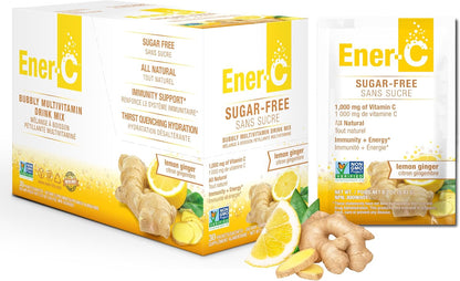 Ener-C Sugar Free Multivitamin Drink Mix, Lemon Ginger, 30 Packets