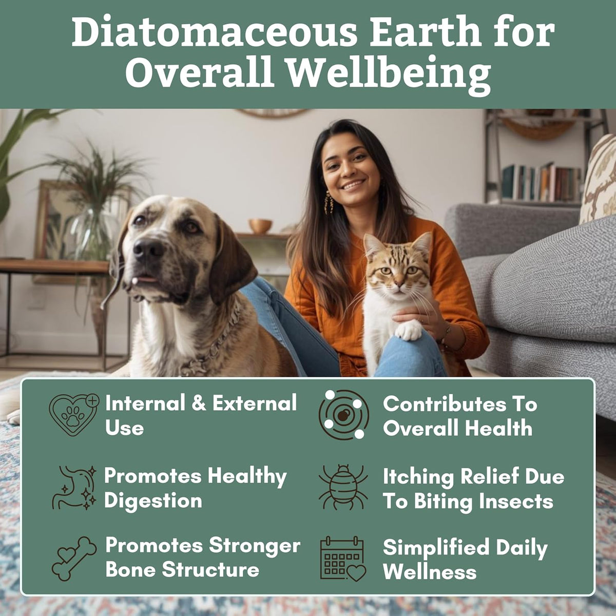 Wholistic Pet Organics Diatomaceous Earth - – Natural Silica Source: Silica contributes to normal collagen – Image 2