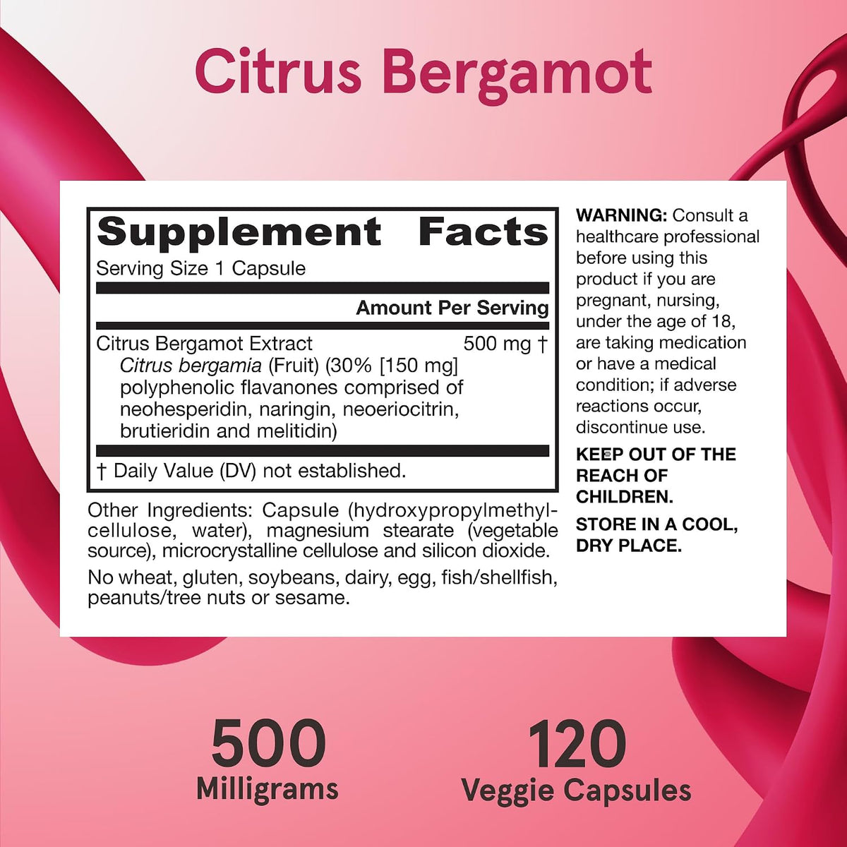 Jarrow Formulae Citrus Bergamot Supplement 500 mg - 120 Veggie Caps - Antioxidant Support for Cardiovascular & Metabolic Health - görsel 6