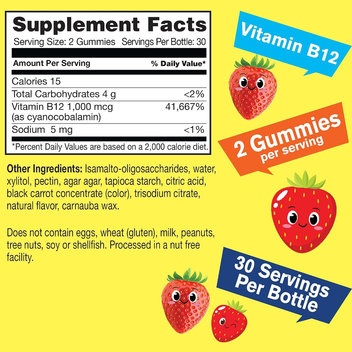 WellYeah Children's Vitamin B12 1000mcg Sugar Free Gummies - görsel 2