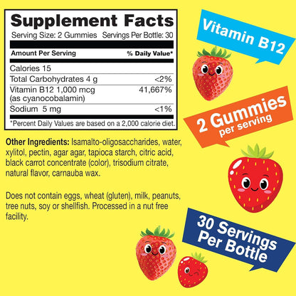WellYeah Children's Vitamin B12 1000mcg Sugar Free Gummies