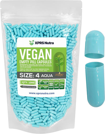XPRS Nutra Size 4 Empty Capsules - 100 Count Small Clear Empty Vegan Capsules