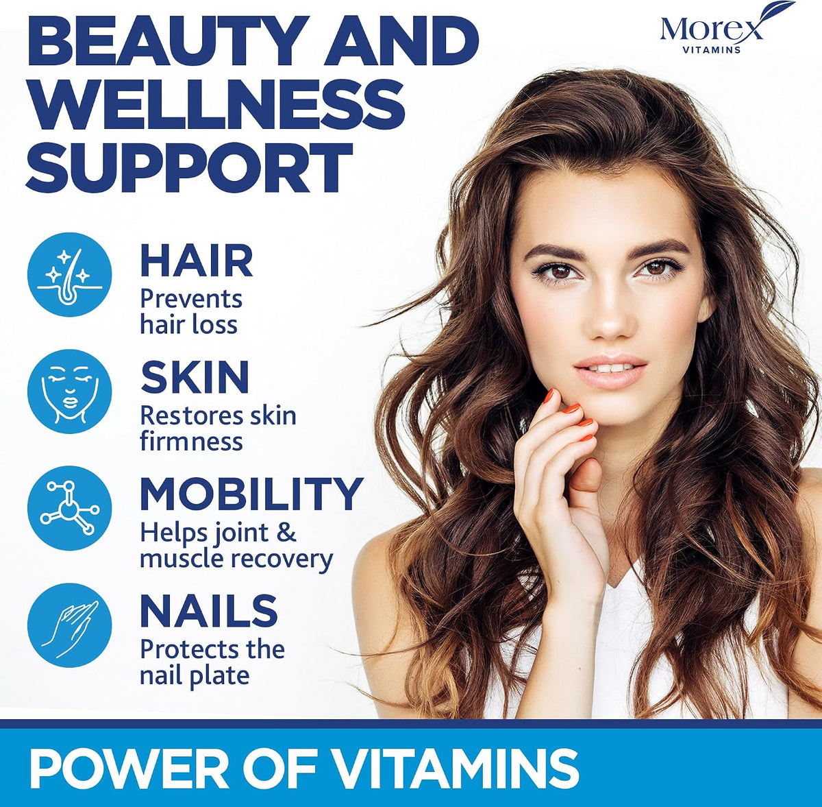 Biotin Gummies with Collagen & Keratin – Hair Strength Support, Skin and Nail Vitamins for Women & Men – Vitamin B7 + B-Complex, MSM, Bamboo Extract – Beauty Chew Supplement – 60 Gummy Bears - görsel 3