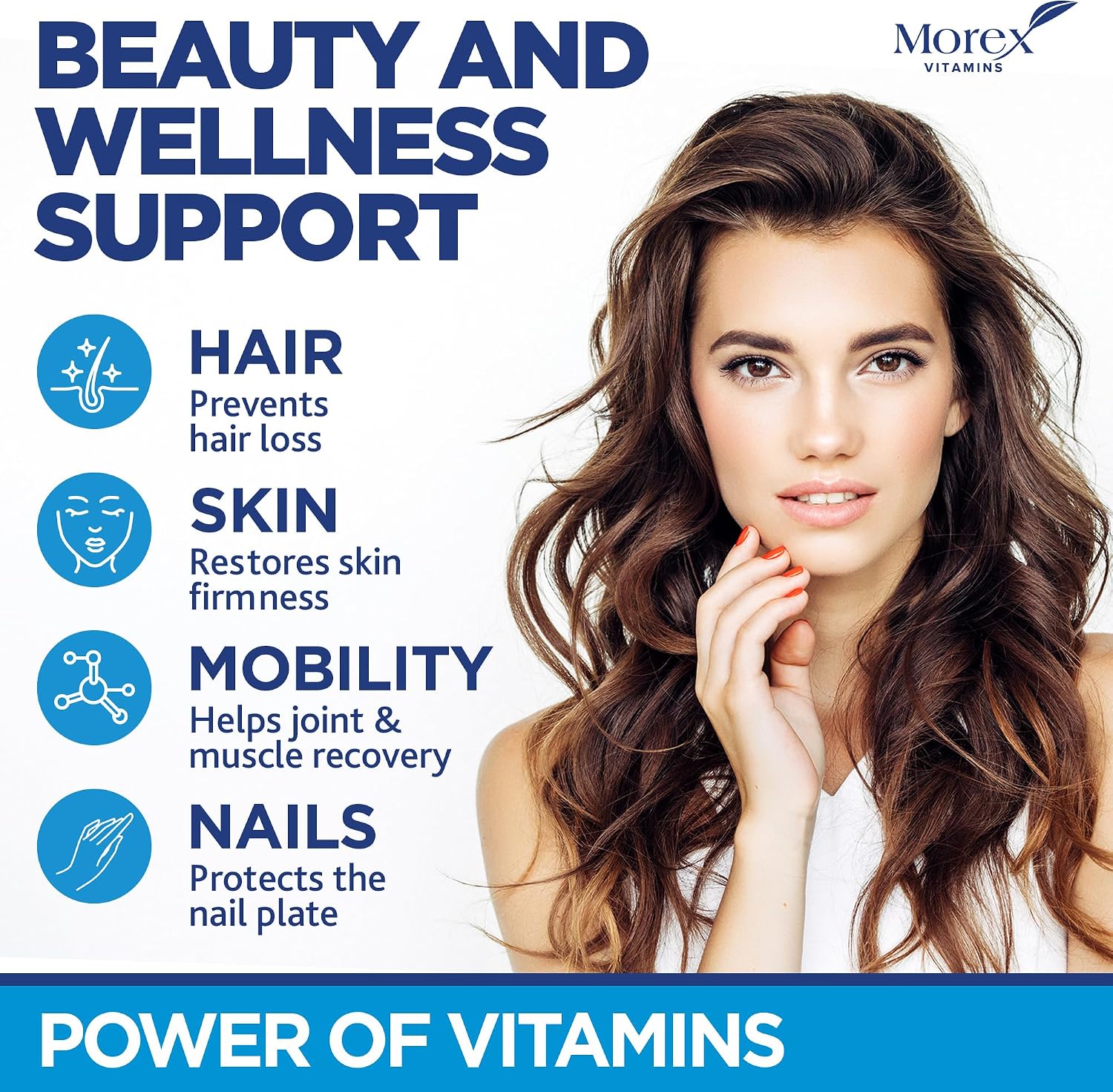 Biotin Gummies with Collagen & Keratin – Hair Strength Support, Skin and Nail Vitamins for Women & Men – Vitamin B7 + B-Complex, MSM, Bamboo Extract – Beauty Chew Supplement – 60 Gummy Bears - görsel 3