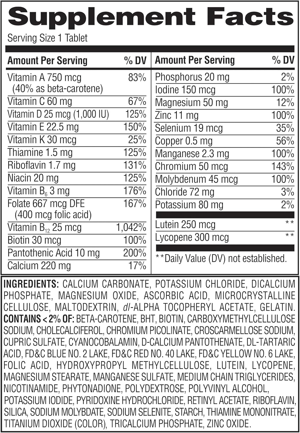 Equate Adult 50+ One Daily Complete Multivitamin, 125 Tablets - görsel 5